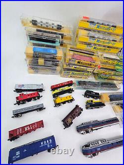 160 N Scale Train Lot (50+) Engines, Cars, Atlas, Mintrix, AHM Minitrains