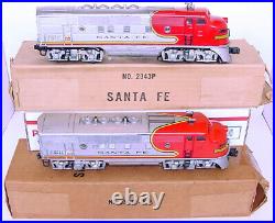 1950 Lionel O Scale Santa Fe Gm F-3 Diesel Locomotive Set #2343p Boxed