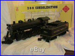 Aristocraft Western Maryland G Scale Consolidation Steam Engine and Tender