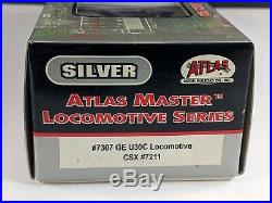 Atlas Master Silver 7307 CSX GE U30C Diesel Locomotive 7211 HO Scale DCC Ready