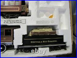 Bachmann G Scale Big Hauler, old west steam engine (4-6-0), tender, and 2 cars