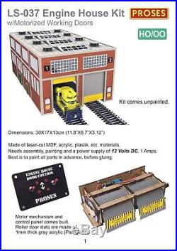 ENGINE HOUSE FOR DIESEL ENGINES WithMOTORIZED WORKING DOORS HO SCALE (see video)
