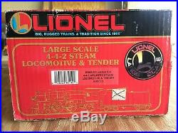 G Scale Lionel 4-4-2 Steam Locomotive & Tender Made In America