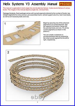 HO Scale Single Track Helix For Model Trains Radius 22 Height 12, 2.5 Levels