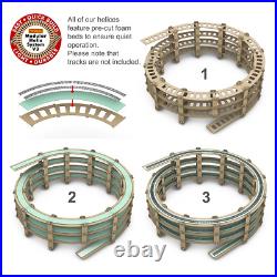 HO Scale Single Track Helix For Model Trains Radius 22 Height 16, 3.5 Levels