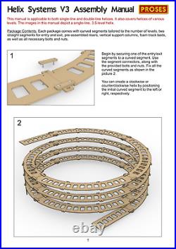 HO Scale Single Track Helix For Model Trains Radius 22 Height 16, 3.5 Levels