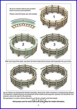 HO Scale Single Track Helix For Model Trains Radius 22 Height 16, 3.5 Levels