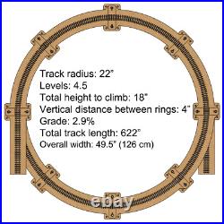 HO Scale Single Track Helix For Radius 22 Tracks (Diameter 44)