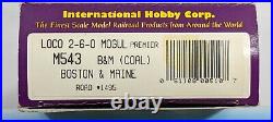 IHC HO Scale 2-6-0 Mogul Boston & Maine Locomotive & Coal Tender #M543 1495 NIB