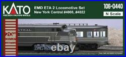 KATO 1060440 N SCALE EMD E7A/A New York Central 2 A/A Locomotive Set 106-0440