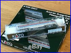 KATO N Scale Amtrak Super Liner Diesel Locomotive & 4 Passenger Car Japan Import