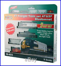 Kato N Scale F7 Freight Train Set AT&SF Bluebonnet #106-6273