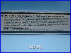 Kato N-scale Emd Sd40-2 MID Nose Headlight At&sf #5088 Santa Rare! New