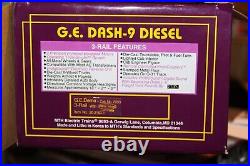 MTH O Scale Premier Dash-9 Diesel Loco#20-2160-1 Withsmoke & sound GE Domo NIB