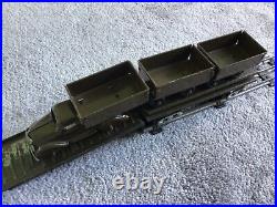 Marx prewar RARE ARMY 4 1/2 Truck + 2 ARMY Trailors + ARMY Ramp Car + Ramp