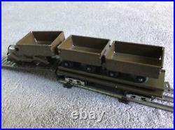 Marx prewar RARE ARMY 4 1/2 Truck + 2 ARMY Trailors + ARMY Ramp Car + Ramp