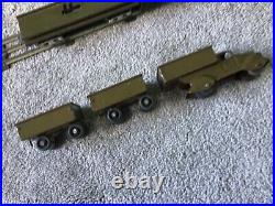 Marx prewar RARE ARMY 4 1/2 Truck + 2 ARMY Trailors + ARMY Ramp Car + Ramp