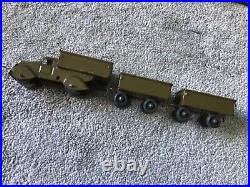 Marx prewar RARE ARMY 4 1/2 Truck + 2 ARMY Trailors + ARMY Ramp Car + Ramp