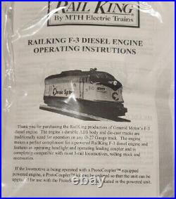 Railking By MTH O Scale F-3A Diesel Locomotive Chessie #4321 Non Powered
