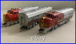 Set Of 3 Athearn HO Scale Santa Fe A B Unit Dummy Powered Locomotive Engine Red