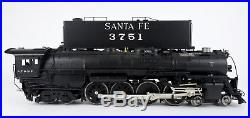 Sunset O Scale Brass Santa Fe 4-8-4 Steam Engine & Tender #3751 With Sound