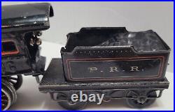 VINTAGE BING TRAIN SET WithCAST IRON LOCOMOTIVE & TIN PLATE CARS