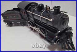 VINTAGE BING TRAIN SET WithCAST IRON LOCOMOTIVE & TIN PLATE CARS